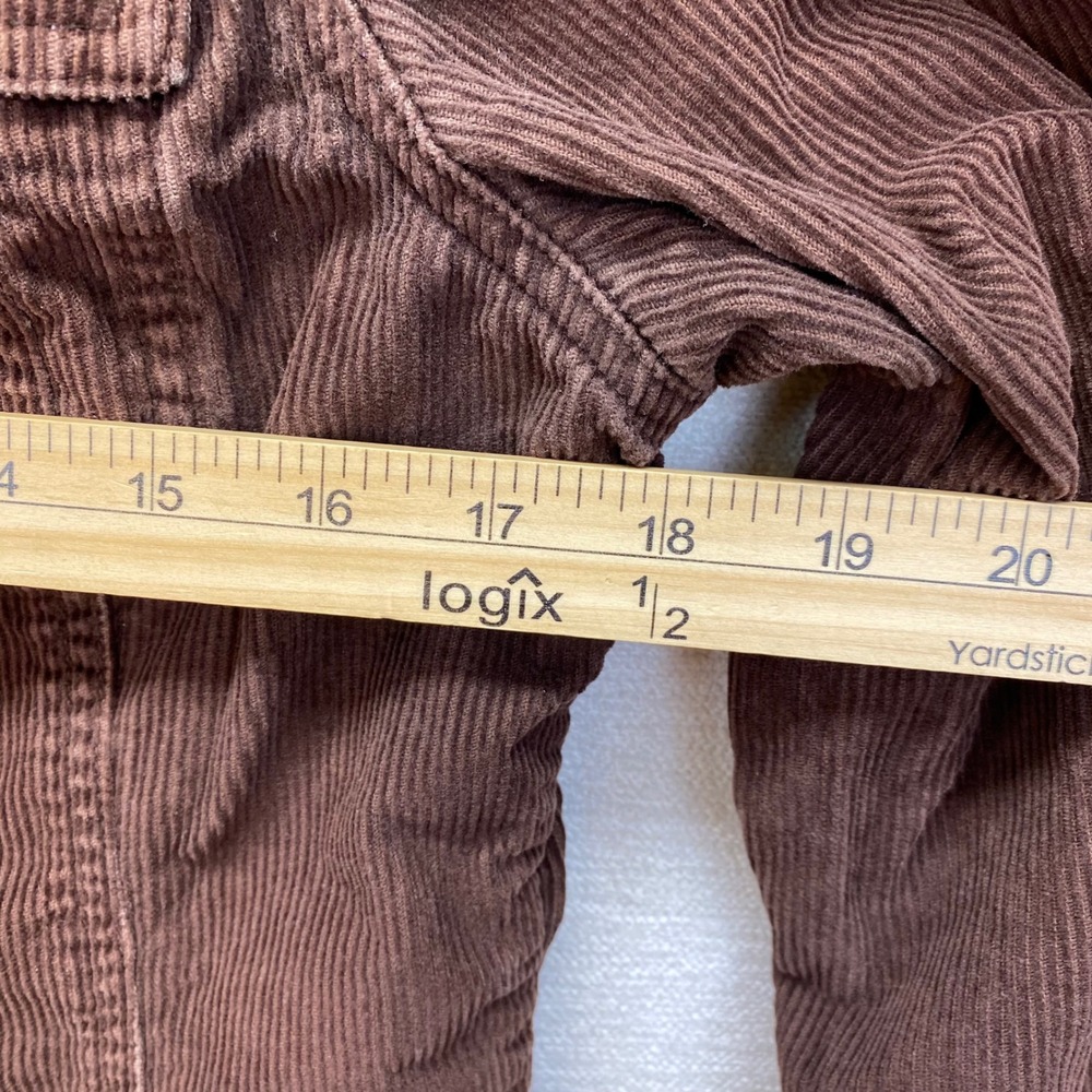 Eddie Bauer Corduroy Jacket Womens M Brown Button Front Trucker Utility Coat - Picture 5 of 11